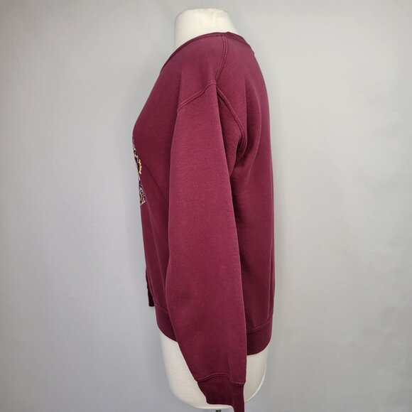 Obey "Make Art Not War" Burgundy Crewneck Sweatshirt Small - Picture 7 of 10